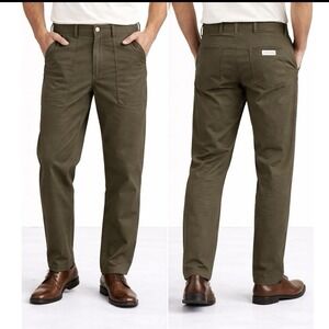 $129 NEW FRANK AND OAK MENS 31x32 The Joey Fatigue Pant Straight Fit Army Green